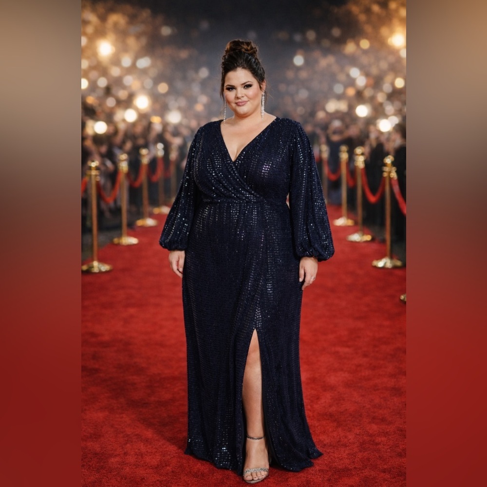 Alexa B Nites Elegant Black Sequin Dress